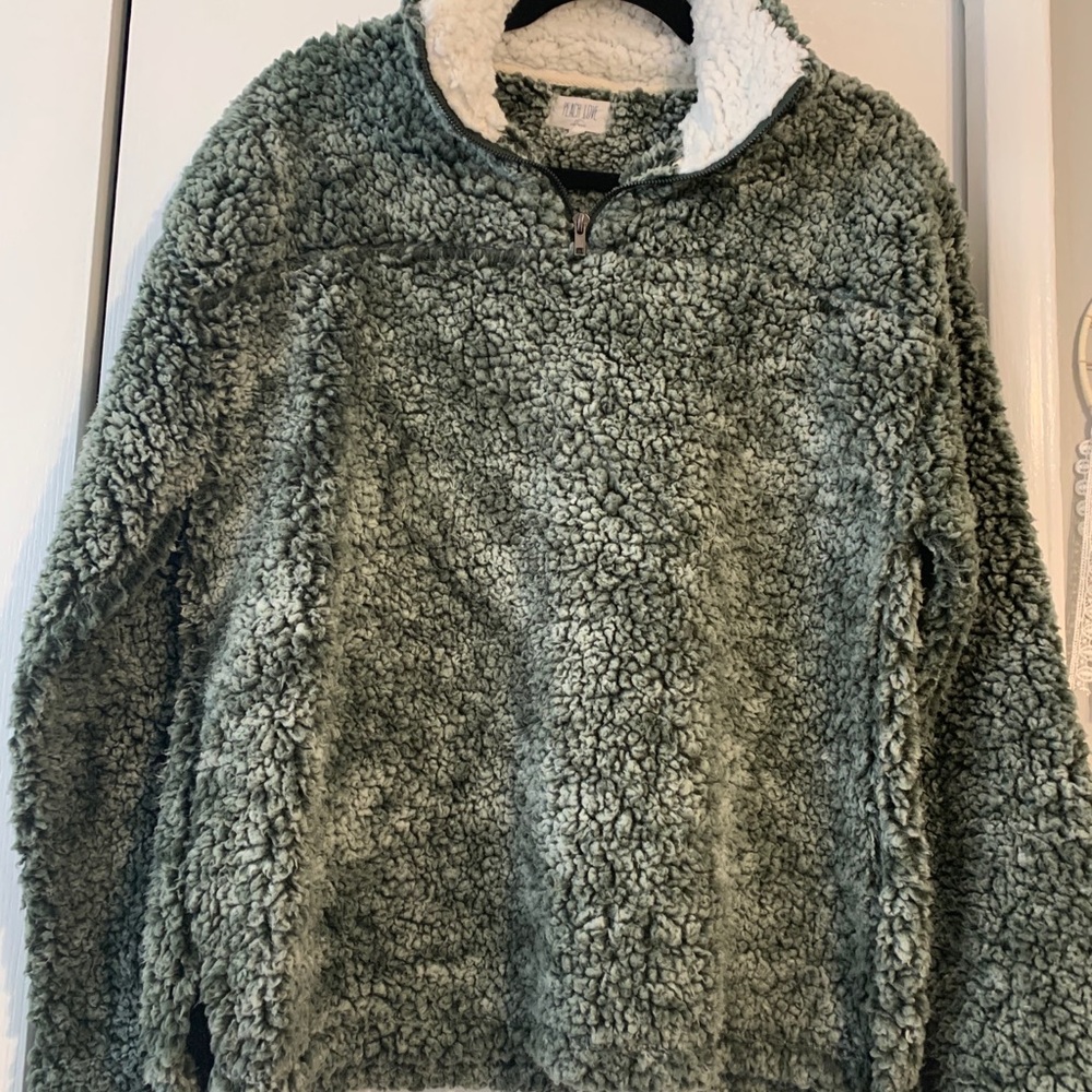 Green Quarter Zip Bear Coat